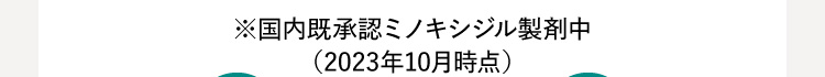 ※国内既承認ミノキシジル製剤中(2023年10月時点)